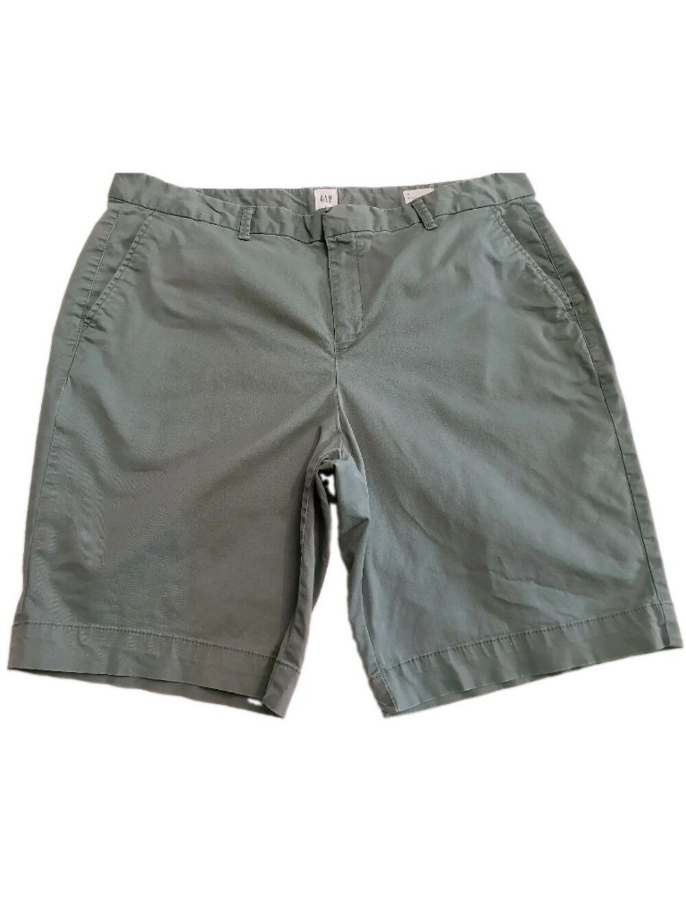 GAP Women Boyfriend Bermuda Short Oliveq Green Casual Size 16 Inseam 10"